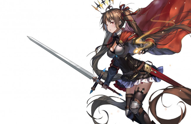 Обои картинки фото аниме, оружие,  техника,  технологии, девушка, меч