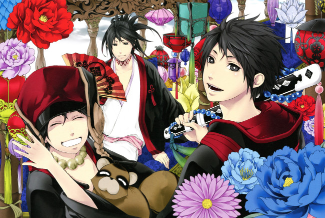 Обои картинки фото аниме, donten ni warau, парни, братья, кумо