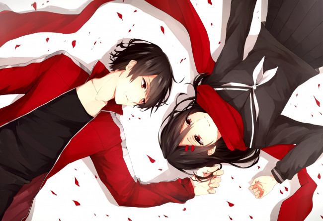 Обои картинки фото аниме, kagerou project, kisaragi, shintarou, tateyama, ayano