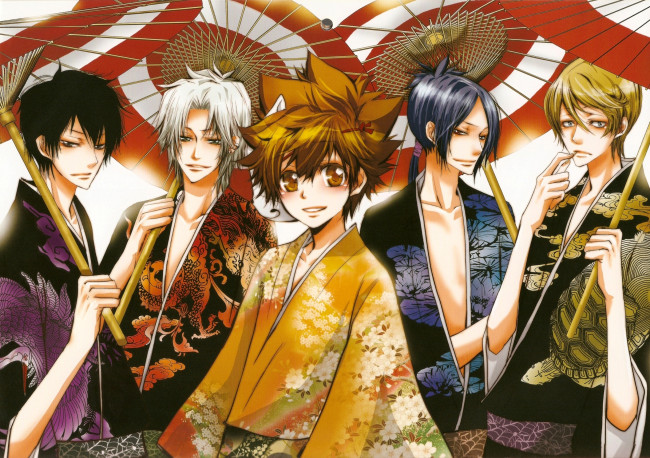 Обои картинки фото аниме, katekyo hitman reborn, парни