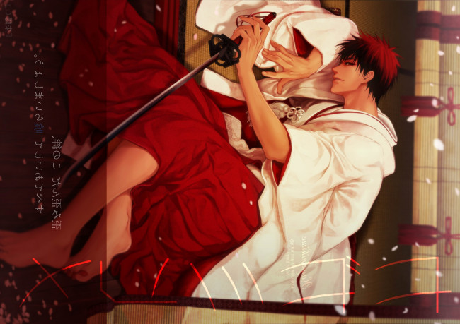 Обои картинки фото аниме, kuroko no baske, кагами, тайга