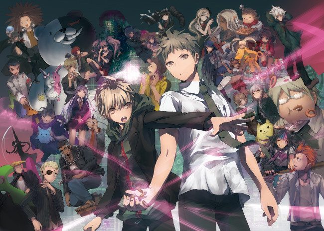 Обои картинки фото аниме, danganronpa, парни, девушки