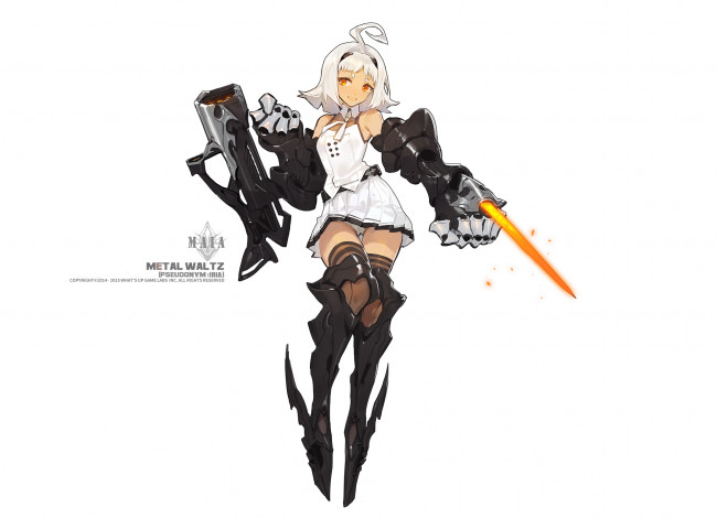 Обои картинки фото аниме, оружие,  техника,  технологии, девушка