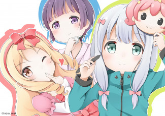 Картинка аниме eromanga-sensei взгляд девушки фон