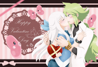 обоя аниме, день святого валентина, девушка, фон, взгляд