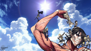 Картинка аниме shingeki+no+kyojin атака титанов