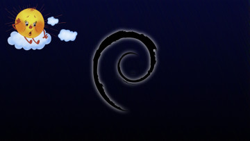 Картинка компьютеры debian фон логотип