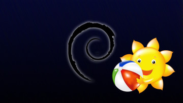 обоя компьютеры, debian, фон, логотип