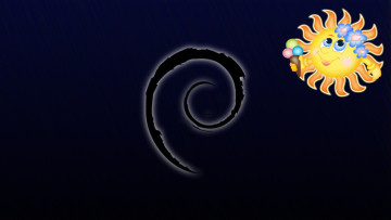 Картинка компьютеры debian логотип фон