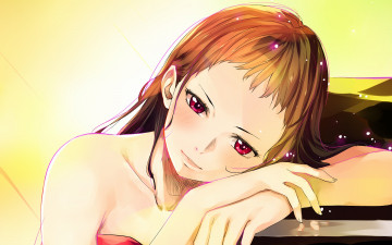 Картинка аниме shigatsu+wa+kimi+no+uso девушка взгляд фон