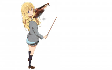 Картинка аниме shigatsu+wa+kimi+no+uso девушка взгляд фон