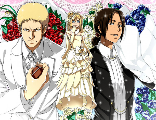 Обои картинки фото аниме, shingeki no kyojin, атака, титанов