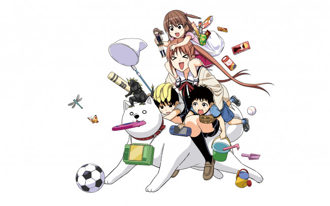 Обои картинки фото aho girl, аниме, взгляд, девушки, фон