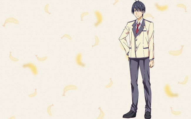 Обои картинки фото aho girl, аниме, взгляд, фон, парень