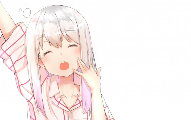 Обои картинки фото аниме, eromanga-sensei, девушка, фон, взгляд