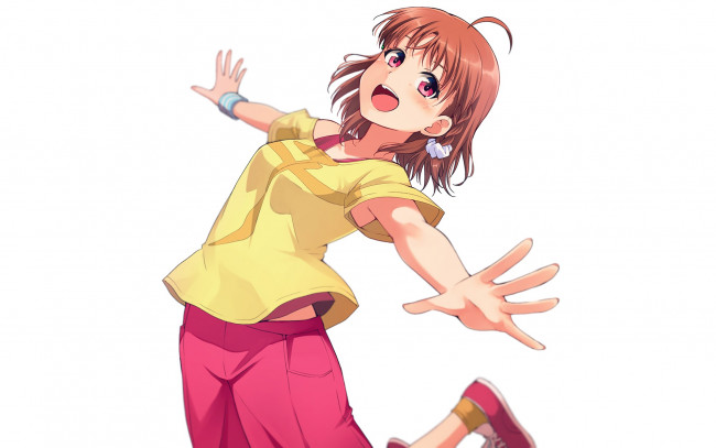 Обои картинки фото аниме, love live,  school idol project, фон, взгляд, девушка