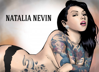 Картинка рисованное люди девушка фон взгляд тату