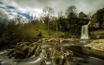 Картинка природа водопады лес вода