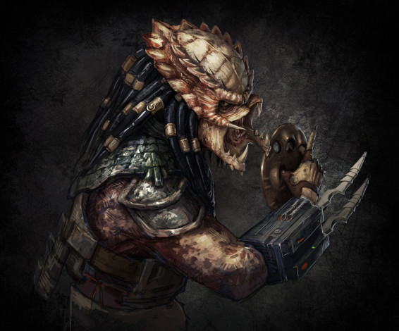 Обои картинки фото фэнтези, хищник , predator, тварь, хищник, пришелец, фон