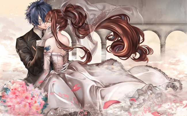 Обои картинки фото аниме, fairy tail, хвост, феи