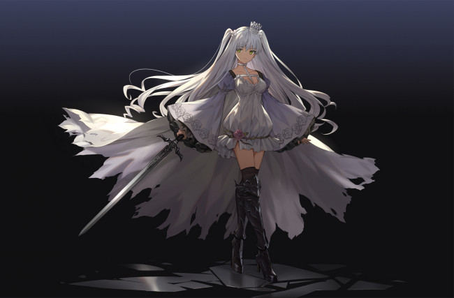 Обои картинки фото аниме, оружие,  техника,  технологии, девушка