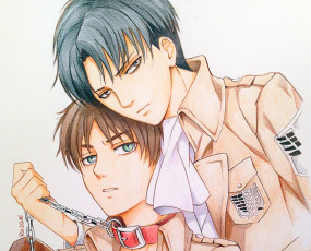 Картинка аниме shingeki+no+kyojin парни