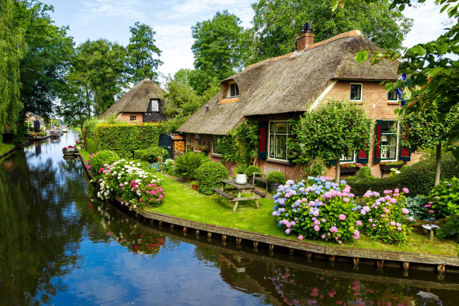 Обои картинки фото giethoorn, netherlands, города, - здания,  дома