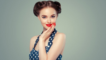 Картинка девушки -+брюнетки +шатенки брюнетка макияж алая помада