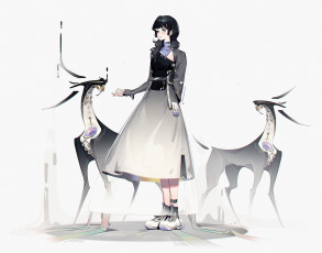 Картинка аниме оружие +техника +технологии девушка роботы