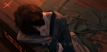 Картинка фэнтези _ghost+blade+ +призрачный+клинок девушка тату халат