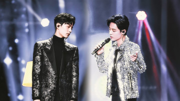 Картинка мужчины xiao+zhan актер певец микрофон пиджак