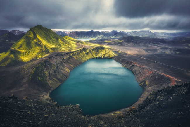 Обои картинки фото природа, реки, озера, небо, горы, озеро, берег, вид, высота, водоем