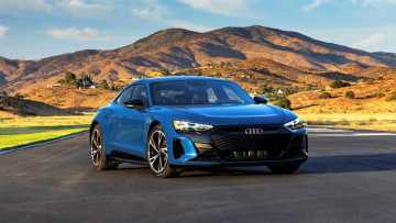 Картинка audi+e-tron+gt+quattro+2022 автомобили audi синий горы