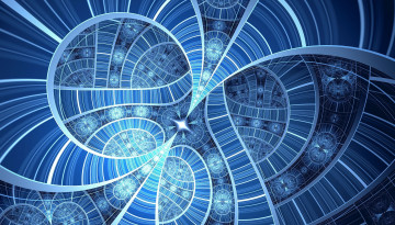 Картинка 3д+графика абстракция+ abstract синий голубой орнамент