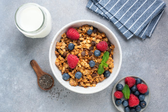 Картинка еда мюсли +хлопья завтрак