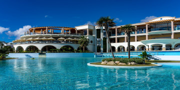 обоя интерьер, бассейны,  открытые площадки, отель, бассейн