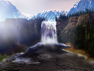 Картинка 3д графика nature landscape природа