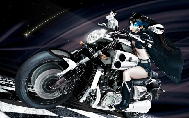 Обои картинки фото black, rock, shooter, аниме