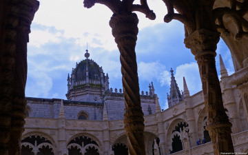 Картинка mosteiro dos jeronimos lisbon города лиссабон португалия