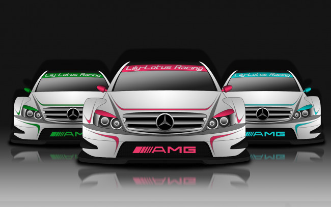 Обои картинки фото векторная, графика, dtm, mersedes, amg