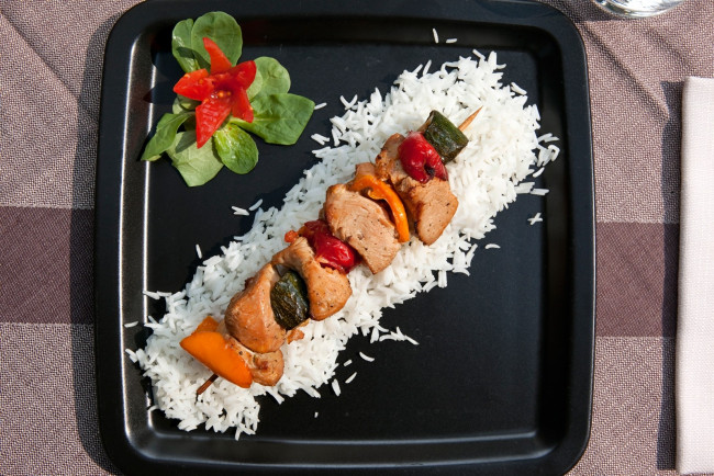 Обои картинки фото еда, шашлык, барбекю, рис, мясо