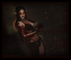 Картинка 3д графика elves эльфы череп эльфийка