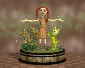 Картинка 3д графика creatures существа куклы цветы