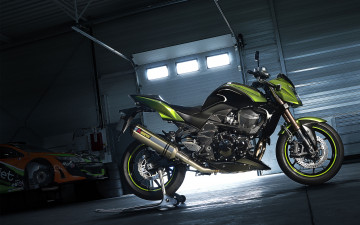 Картинка kawasaki z750r мотоциклы кавасаки мото гараж