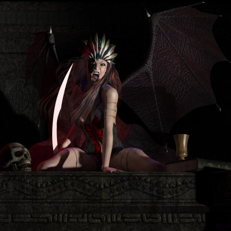 Обои картинки фото 3д, графика, fantasy, фантазия, чаша, череп