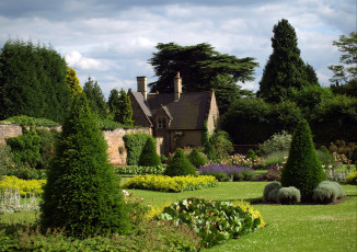 Картинка англия джедлинг дистрикт монастырский сад природа парк клумбы