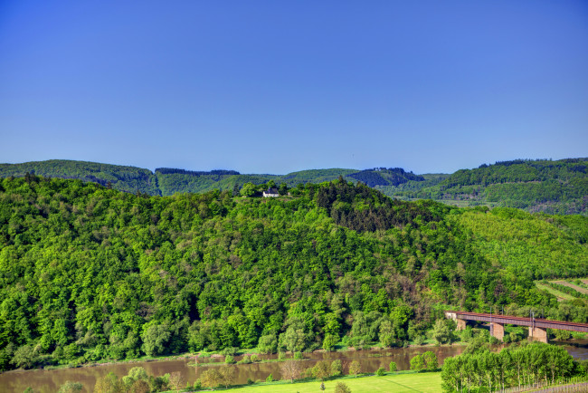 Обои картинки фото германия, эдигер, эллер, природа, пейзажи, поля, леса, река