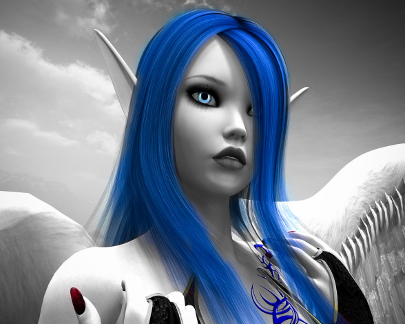 Обои картинки фото 3д графика, эльфы , elves, взгляд, эльфийка