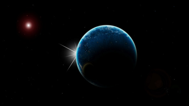 Обои картинки фото космос, арт, спутник, планета