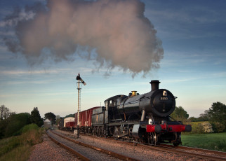 Картинка техника паровозы рельсы дорога железная паровоз
